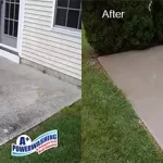 power washing concrete patio before & after