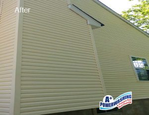 27 _ Siding 1 After A+ Power Washing and Roof Cleaning offers siding cleaning in the Central Jersey area.