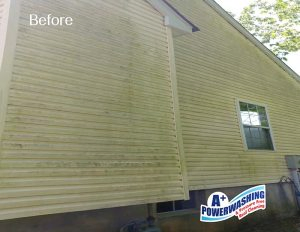 28 _ Siding 1 Before A+ Power Washing and Roof Cleaning offers siding cleaning in the Central Jersey area.