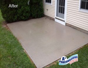 Concrete Patio after Pressure Washing