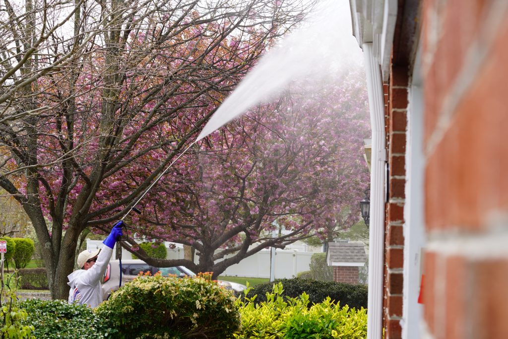 This is how we Power Wash or Soft Wash Commercial Siding