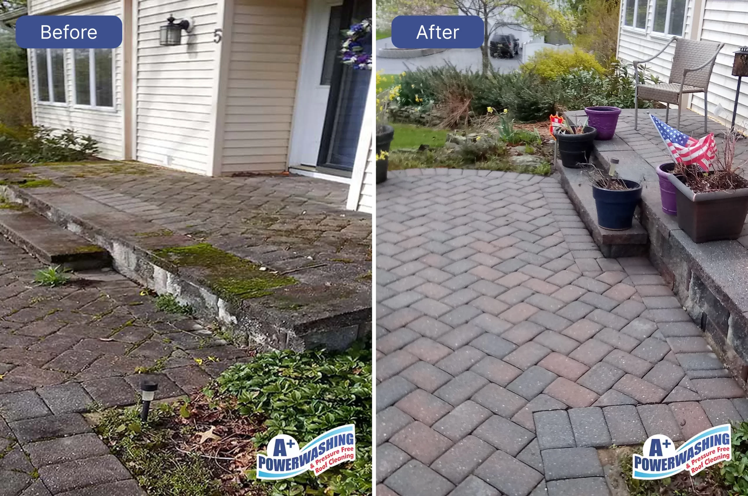 Concrete paver cleaning in Monmouth Beach NJ