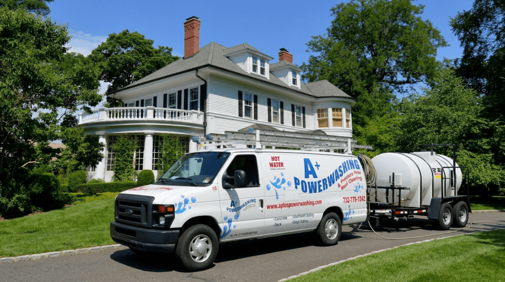 Tuckerton House A+ Hero image of company truck and house